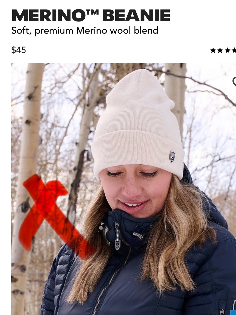 KÜHL Merino Beanie in Vibrant Red-orange w/ Shield Logo Patch on Rolled Cuff - Picture 3 of 7